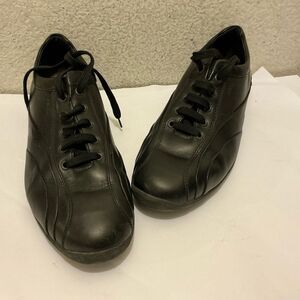 Geox respirator Black Leather Men's Sneakers size 43 lace up